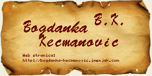 Bogdanka Kecmanović vizit kartica